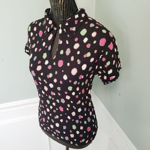 𝅺90s Vintage Le Caviar top short sleeve - Picture 3 of 10